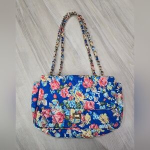 Bam Forever Floral Twist Lock Chain Handbag Or Crossbody